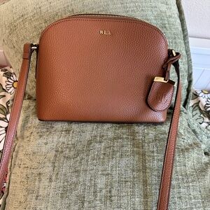 Ralph Lauren Brown Leather Crossbody Bag